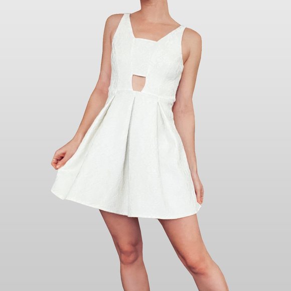 Topshop Dresses & Skirts - Topshop • size 4 • white lace cutout skater dress